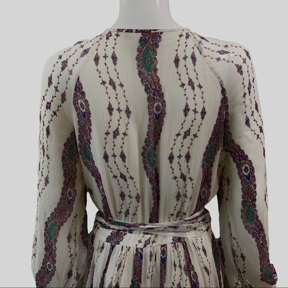 COPY - MARCHESA VOYAGE FLORAL SILK MAXI WRAP DRESS - Picture 3 of 16